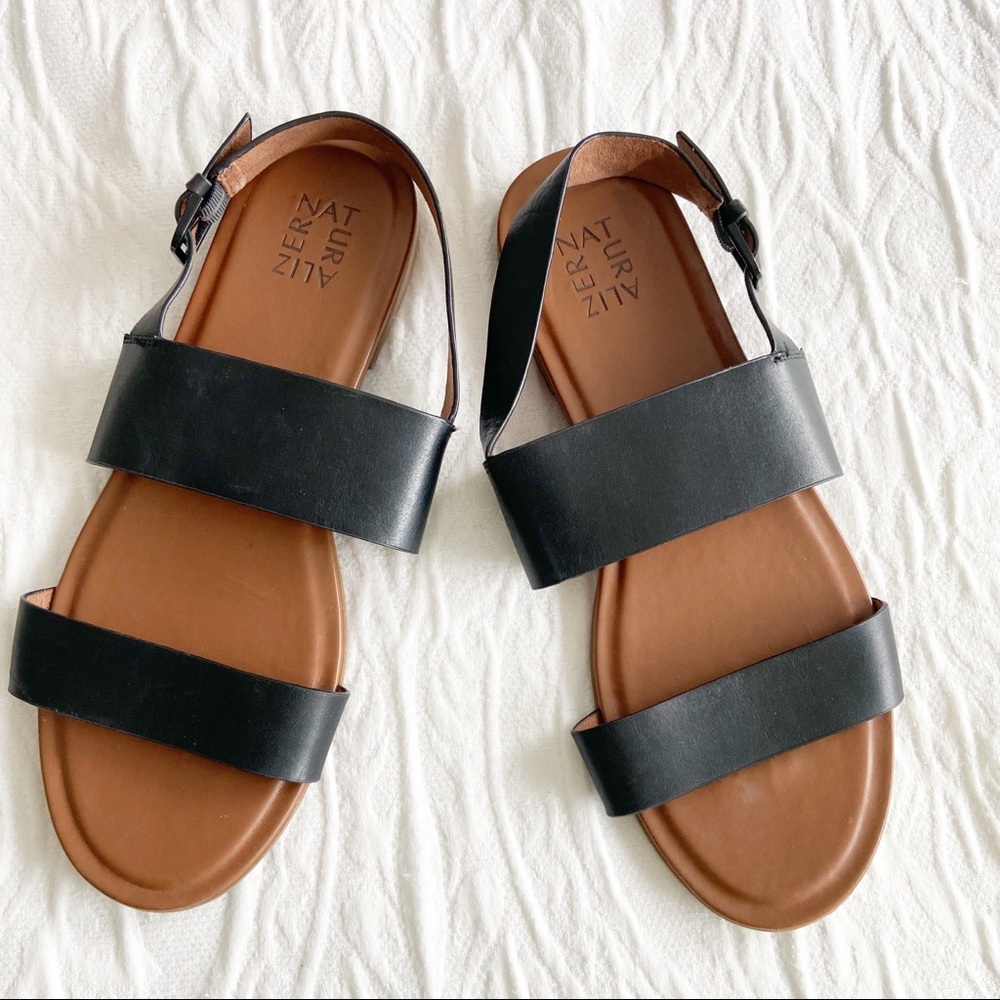 Naturalizer Shaleah Black Leather Sandal size 10 M
